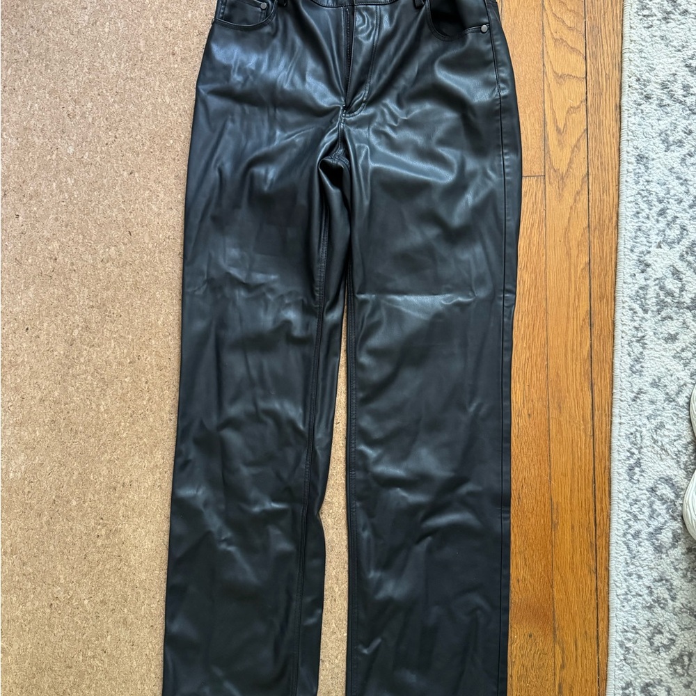 Black Faux Leather Pants